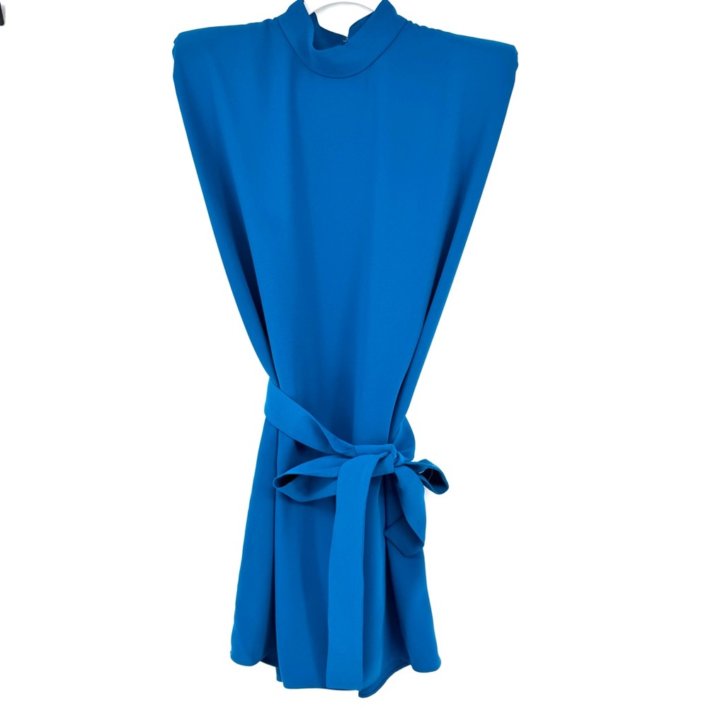 Amanda Uprichard Royal Blue Belted Mini Dress - Picture 5 of 13